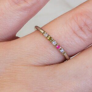 Sterling Silver Dainty CZ Stacking Band – Size 7